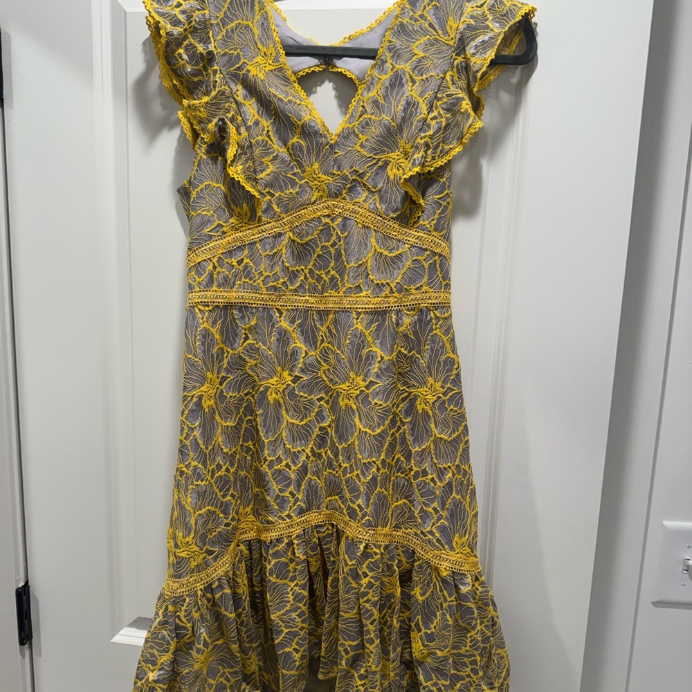 Adelyn Rae Yellow Floral Mini Dress
